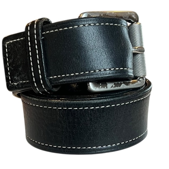Vintage Coach Black Genuine Leather Unisex Classic Wide Belt